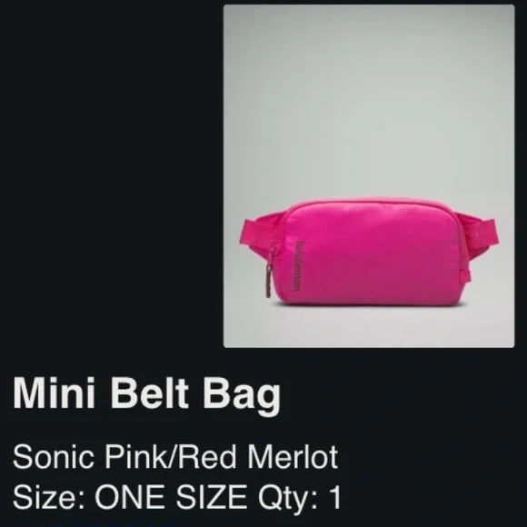 Lululemon Bundle of TWO Mini .7L Belt Bags | Sonic Pink & Black - Picture 13 of 15